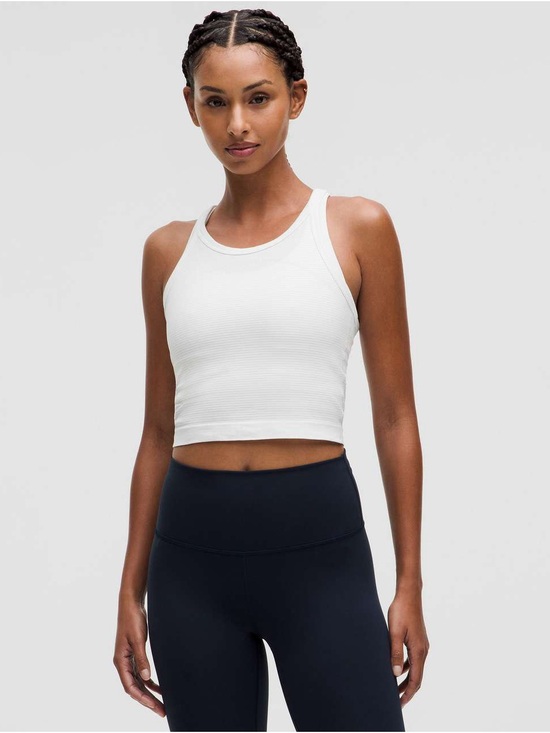 lululemon athletica Tops - Lululemon White and Grey Swiftly Tech Cropped Racerback Tank Top -Women's size 6